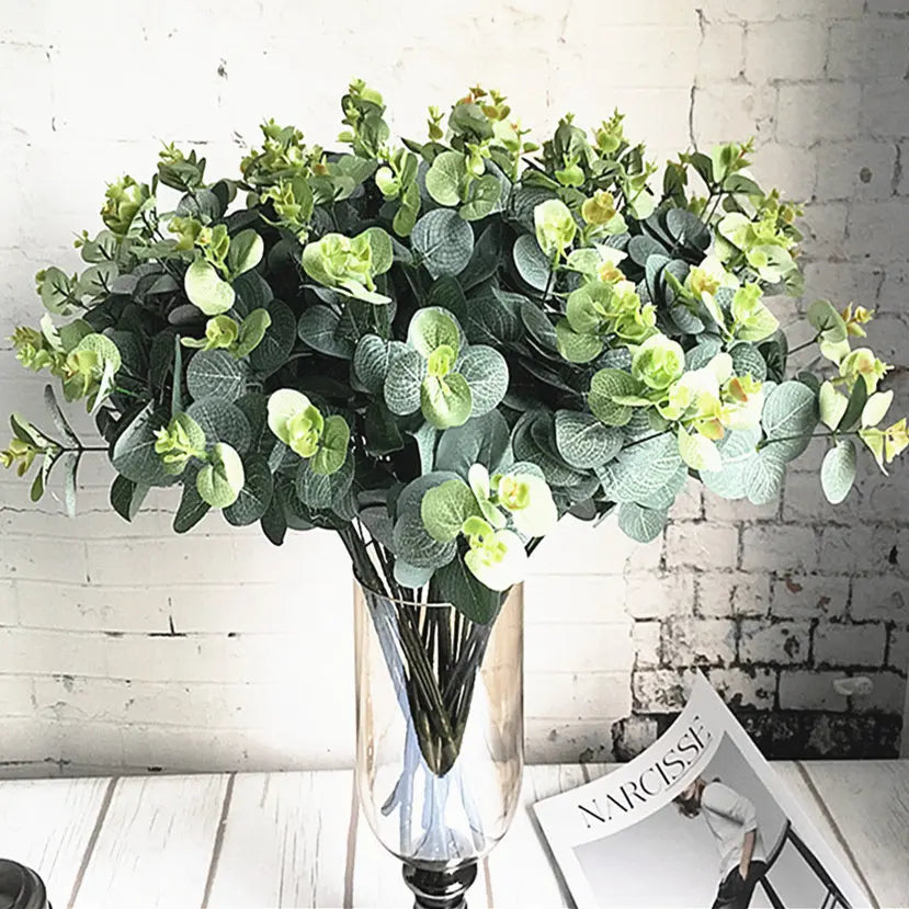 16 Head Eucalyptus Artificial Bouquet | Small Floral & Foliage Decor Decor Small Floral & Foliage Decor