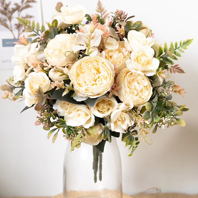 Artificial Rose Flower Bouquet | Small Floral & Foliage Decor Decor Small Floral & Foliage Decor