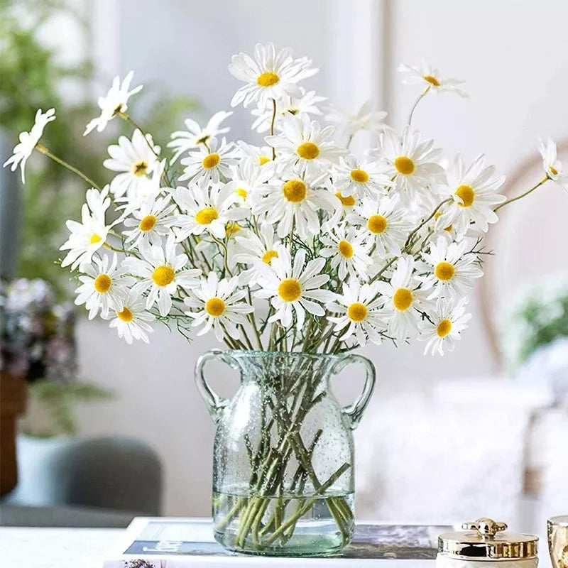 Artificial White Daisy Flower Bouquet (5 pcs 20 Inches) | Small Floral & Foliage Decor Decor Small Floral & Foliage Decor