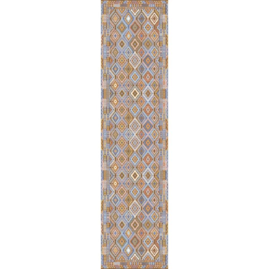 Assania Blue Brown Multi Rug – 2.5×16 Rugs – Premium Linen | 2.5×16 Rugs 2.5x16 Rugs 2.5x16 Rugs