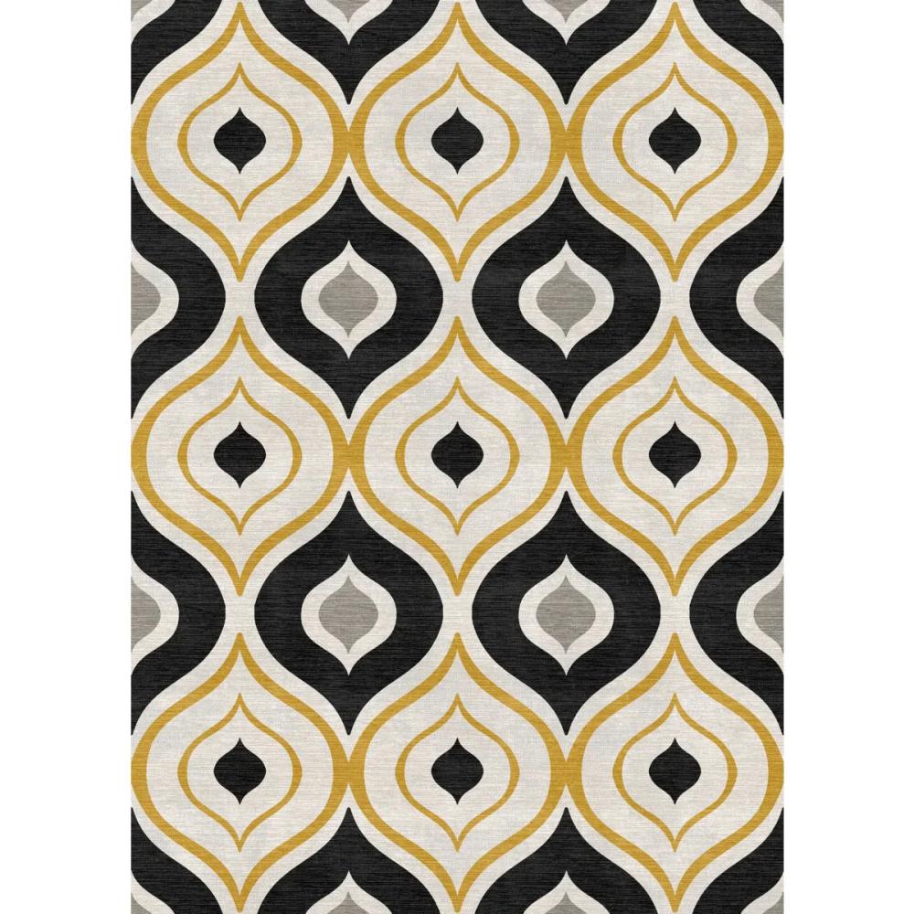 Benett Beige Yellow Black Rug – 2.5×16 Rugs – Premium Linen | 2.5×16 Rugs 2.5x16 Rugs 2.5x16 Rugs