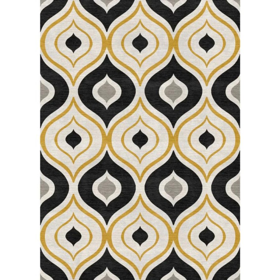 Benett Beige Yellow Black Rug – 3×5 Rugs – Premium Linen | 3×5 Rugs 3x5 Rugs 3x5 Rugs