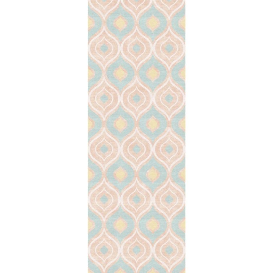 Benett Teal Coral Yellow Rug – 5×7 Rugs – Premium Linen | 5×7 Rugs 5x7 Rugs 5x7 Rugs