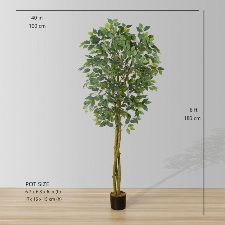 Benja Artificial Ficus Tree Potted Plant 6’ | Artificial Plants & Trees Artificial Plants Artificial Plants & Trees