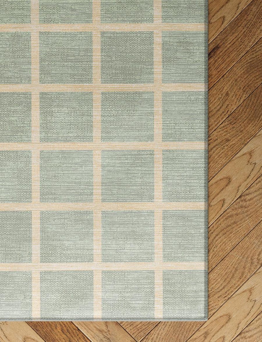 Caper Mint Green Checkered Rug – 8×10 Rugs – Premium Linen | 8×10 Rugs 8x10 Rugs 8x10 Rugs