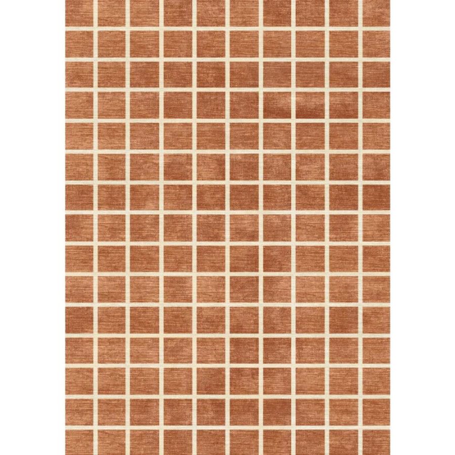 Caper Orange Natural Checkered Rug – 3×5 Rugs – Premium Linen | 3×5 Rugs 3x5 Rugs 3x5 Rugs