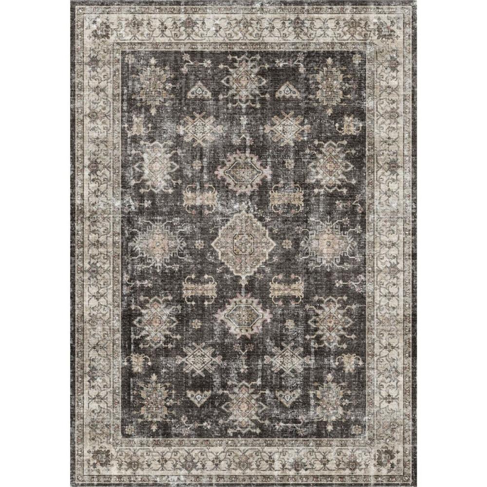 Charcoal Black Rug – 5×7 Rugs – Premium Linen | 5×7 Rugs 5x7 Rugs 5x7 Rugs