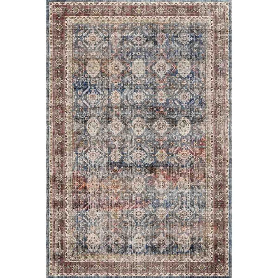 Clara Red Blue Rug – 5×7 Rugs – Premium Linen | 5×7 Rugs 5x7 Rugs 5x7 Rugs