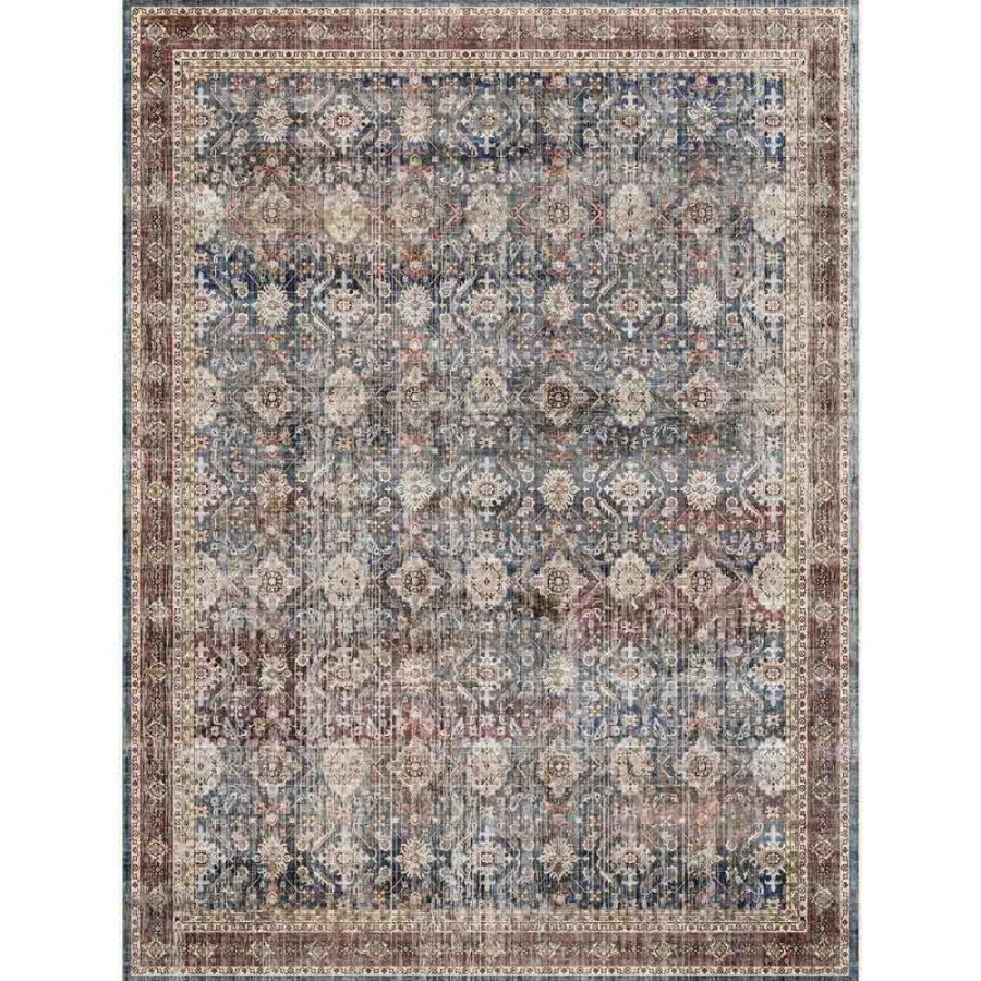 Clara Red Blue Rug – 5×7 Rugs – Premium Linen | 5×7 Rugs 5x7 Rugs 5x7 Rugs