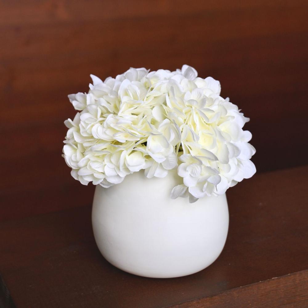 Encino Artificial White Hydrangea Bouquet 18” X 8” (Set Of 3) | Artificial Flower Bouquets Artificial Flower Bouquets Artificial Flower Bouquets