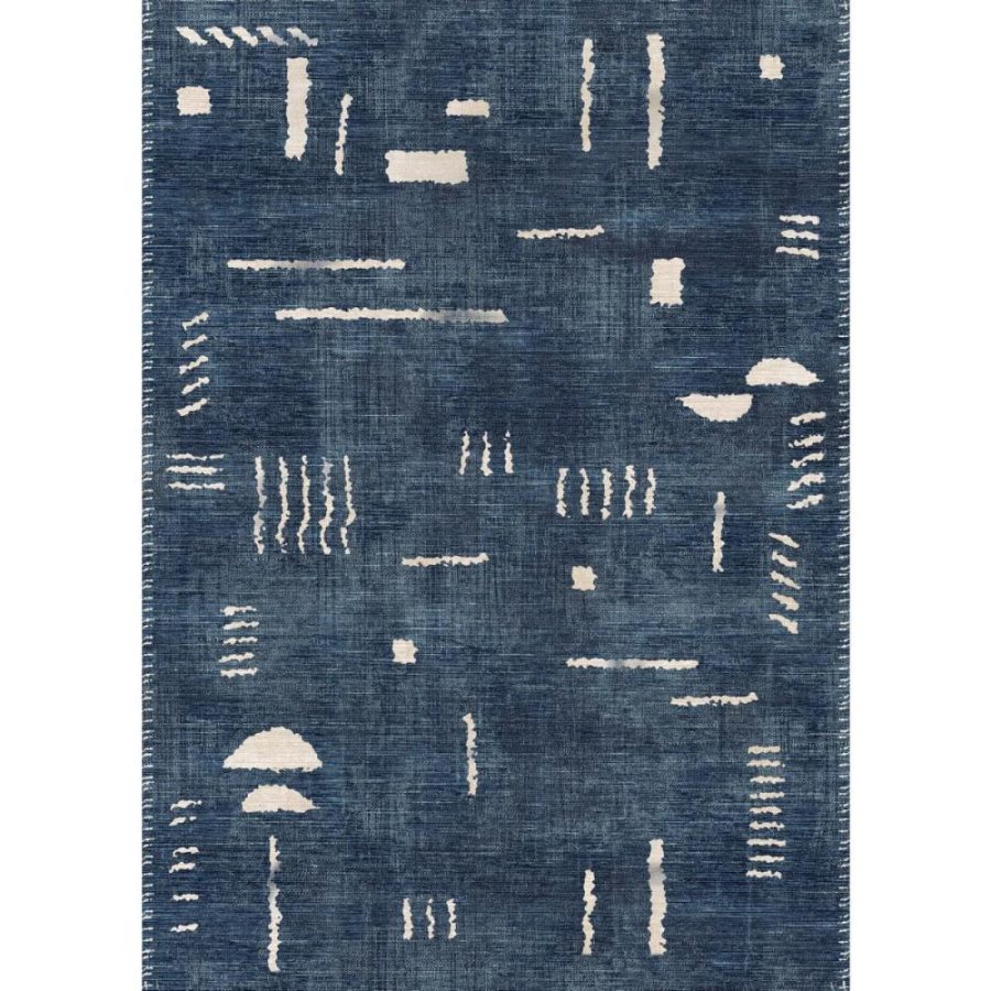 Jama Navy Blue Rug – 5×7 Rugs – Premium Linen | 5×7 Rugs 5x7 Rugs 5x7 Rugs