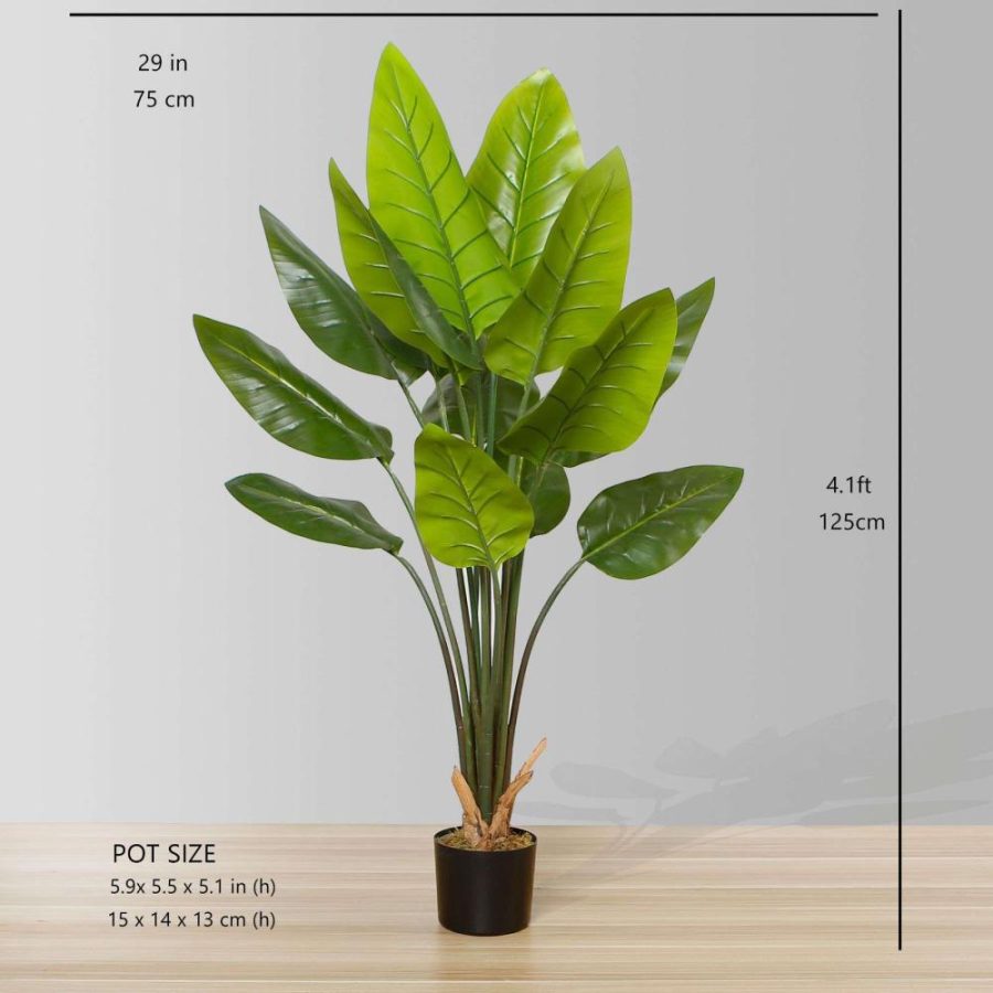 Javi Artificial Spathiphyllum Leaf Potted Plant 51" | Artificial Plants & Trees Artificial Plants Artificial Plants & Trees