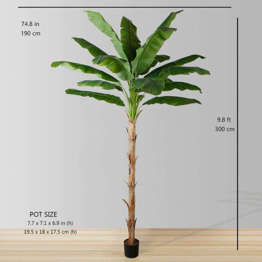 Leya Artificial Banana Tree Potted Plant 10′ | Artificial Plants & Trees Artificial Plants Artificial Plants & Trees