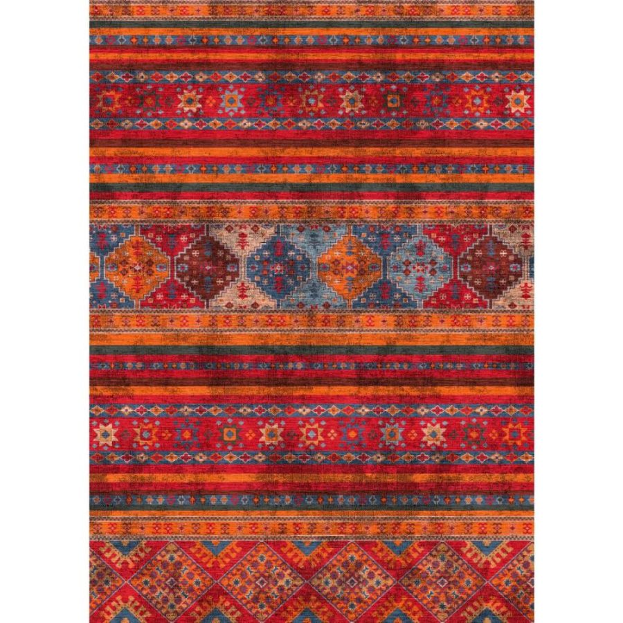 Lionelle Orange Multi Rug – 3×5 Rugs – Premium Linen | 3×5 Rugs 3x5 Rugs 3x5 Rugs