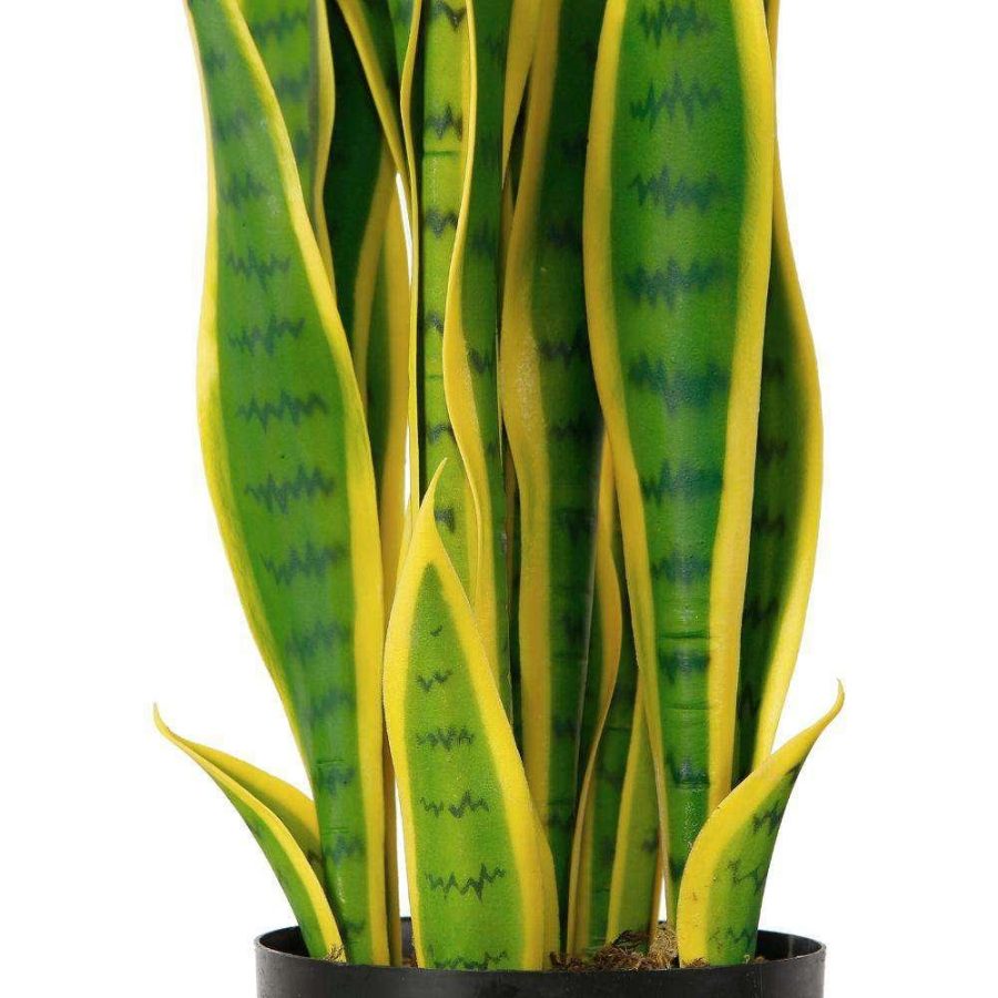 Luna Artificial Snake Sansevieria Yellow & Green Potted Plant (Multiple Sizes) | Artificial Plants & Trees Artificial Plants Artificial Plants & Trees