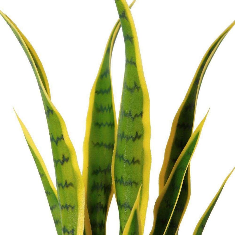 Luna Artificial Snake Sansevieria Yellow & Green Potted Plant (Multiple Sizes) | Artificial Plants & Trees Artificial Plants Artificial Plants & Trees