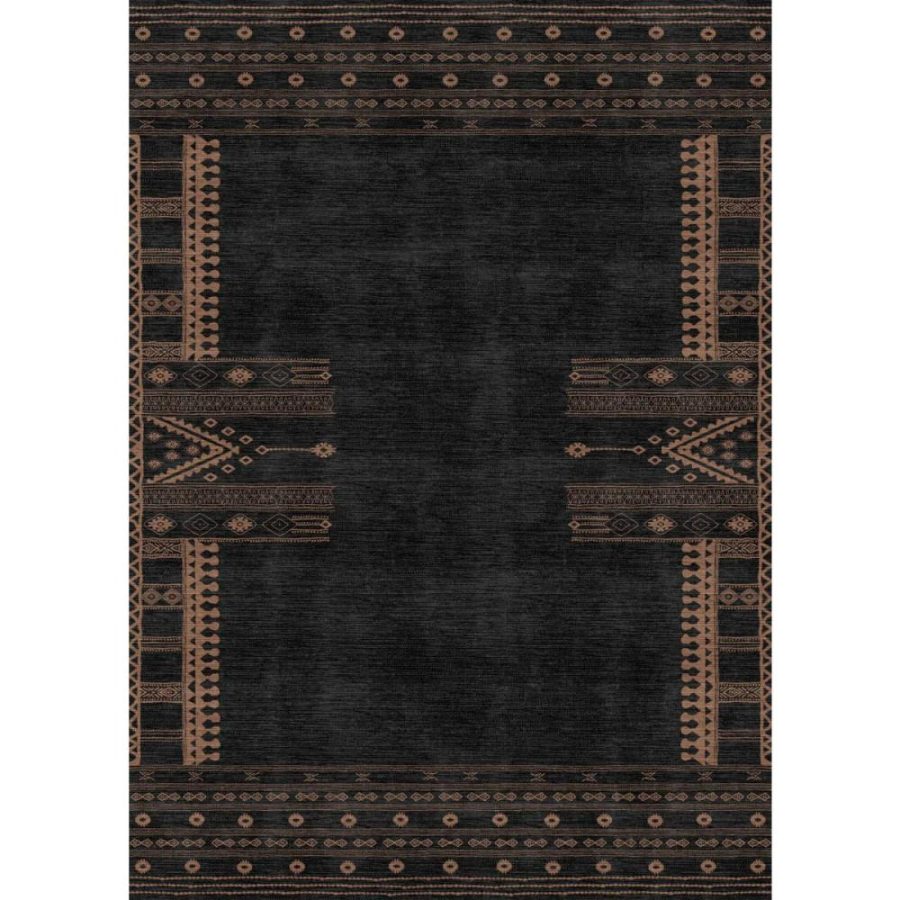 Mazela Black Rug – 8×10 Rugs – Premium Linen | 8×10 Rugs 8x10 Rugs 8x10 Rugs