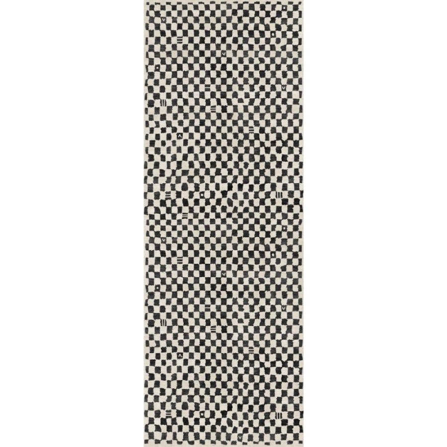 Metro Checkered Black & White Rug – 5×7 Rugs – Premium Linen | 5×7 Rugs 5x7 Rugs 5x7 Rugs