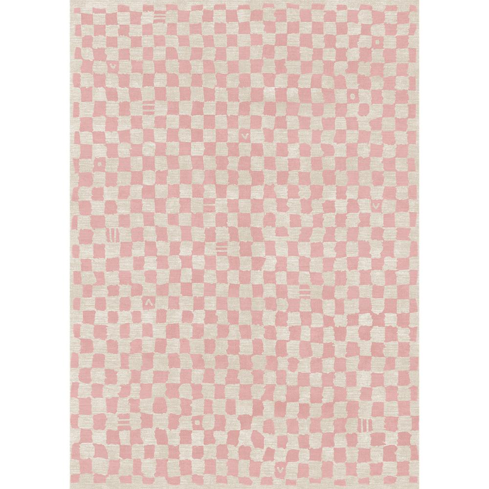 Metro Checkered Malibu Pink & White Rug – 2.5×7 Rugs – Premium Linen | 2.5×7 Rugs 2.5x7 Rugs 2.5x7 Rugs