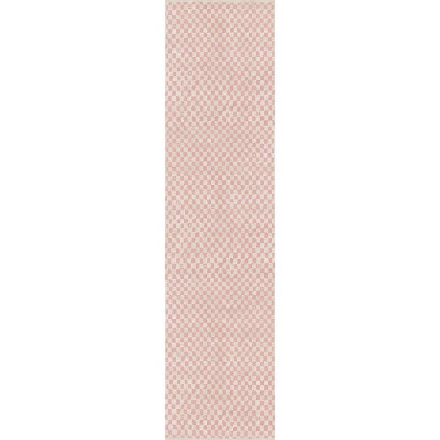 Metro Checkered Malibu Pink & White Rug – 6×9 Rugs – Premium Linen | 6×9 Rugs 6x9 Rugs 6x9 Rugs