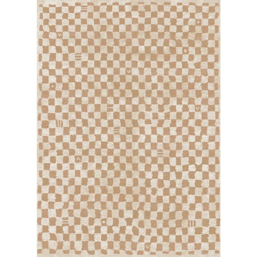 Metro Checkered Natural Rug – 2.5×10 Rugs – Premium Linen | 2.5×10 Rugs 2.5x10 Rugs 2.5x10 Rugs