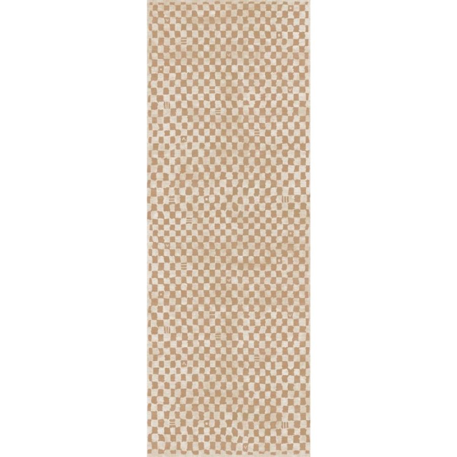 Metro Checkered Natural Rug – 2.5×10 Rugs – Premium Linen | 2.5×10 Rugs 2.5x10 Rugs 2.5x10 Rugs