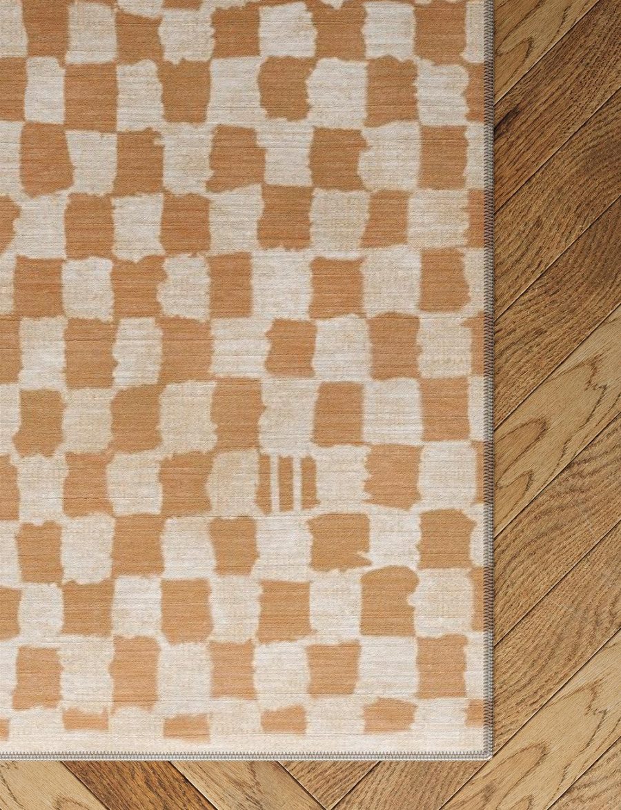 Metro Checkered Natural Rug – 2.5×10 Rugs – Premium Linen | 2.5×10 Rugs 2.5x10 Rugs 2.5x10 Rugs