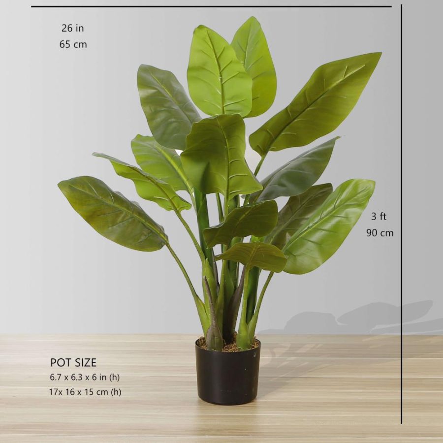 Miki Artificial Spathiphyllum Leaf Potted Plant 3′ | Artificial Plants & Trees Artificial Plants Artificial Plants & Trees