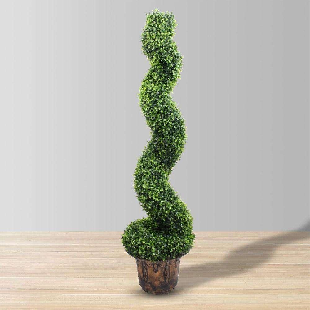 Norwich Faux Potted Spiral Boxwood Topiary Plant 48” | Artificial Boxwood Topiary Artificial Plants Artificial Boxwood Topiary