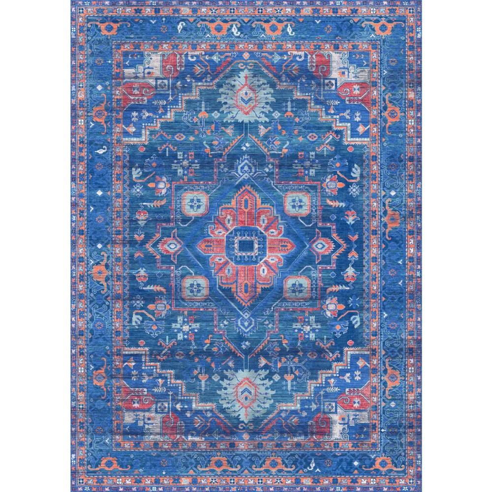 Ozana Blue Red Rug – 6×9 Rugs – Premium Linen | 6×9 Rugs 6x9 Rugs 6x9 Rugs