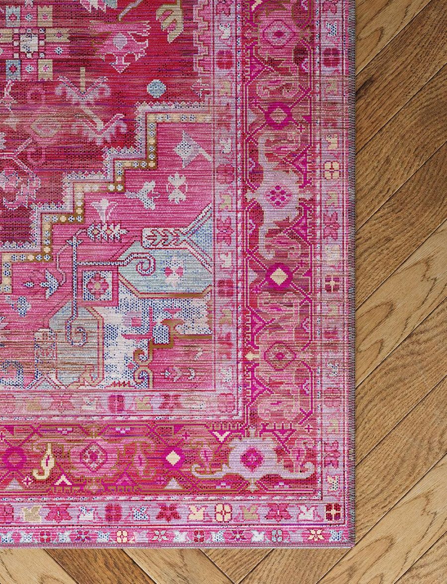 Ozana Pink Teal Rug – 5×7 Rugs – Premium Linen | 5×7 Rugs 5x7 Rugs 5x7 Rugs