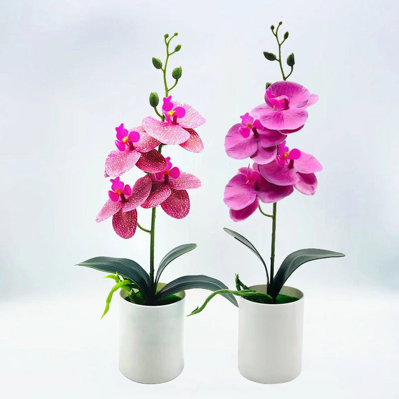 Potted Artificial Orchid Flower Arrangement | Small Floral & Foliage Decor Decor Small Floral & Foliage Decor