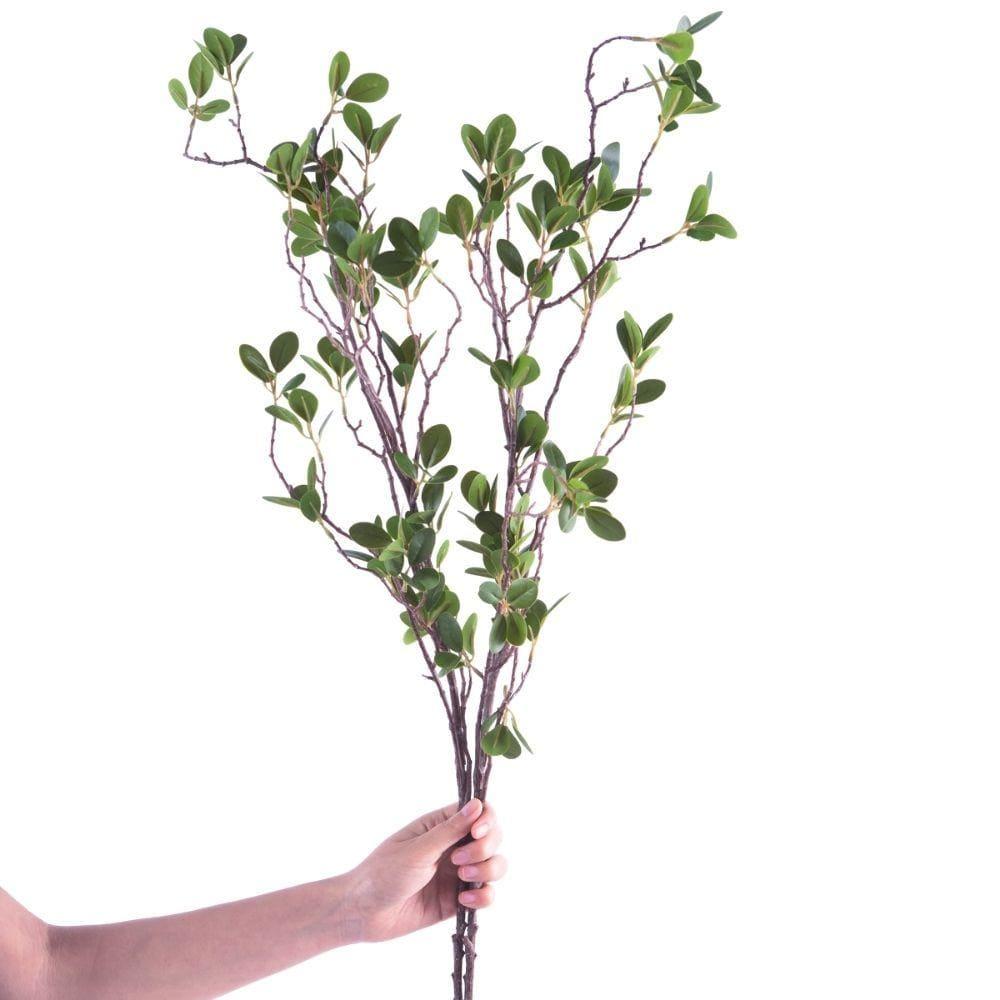 Riviera Artificial Banyan Leaf Branch 44” X 12” (Set Of Two) | Artificial Flower Bouquets Decor Artificial Flower Bouquets