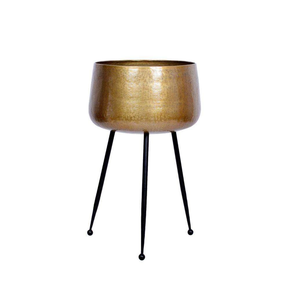 Sara – Brass Planter With Black Legs | Brass Brass Brass