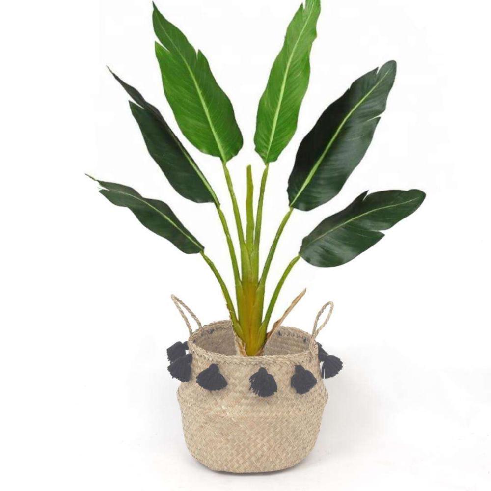 Vienna – Seagrass Basket With Black Tassel | Seagrass Baskets Planters Seagrass Baskets