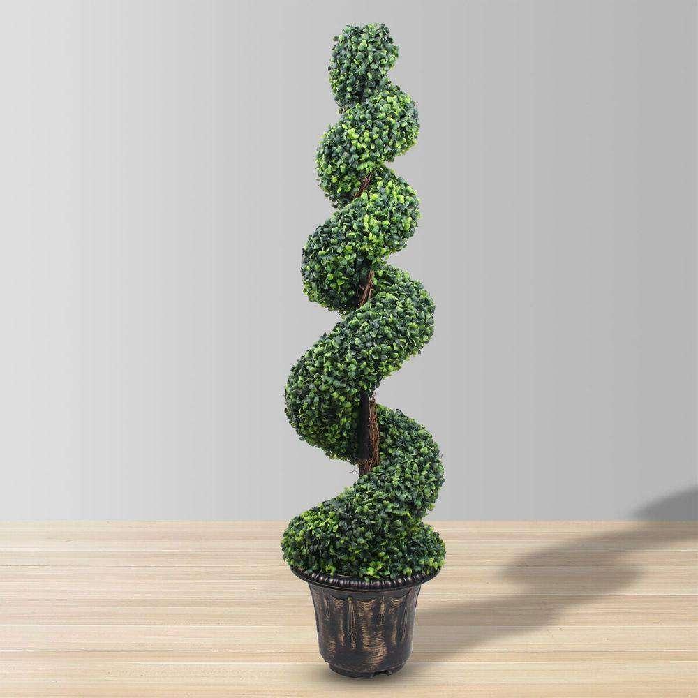 Wells Faux Potted Spiral Boxwood Topiary Plant (Multiple Sizes) | Artificial Boxwood Topiary Artificial Boxwood Topiary Artificial Boxwood Topiary