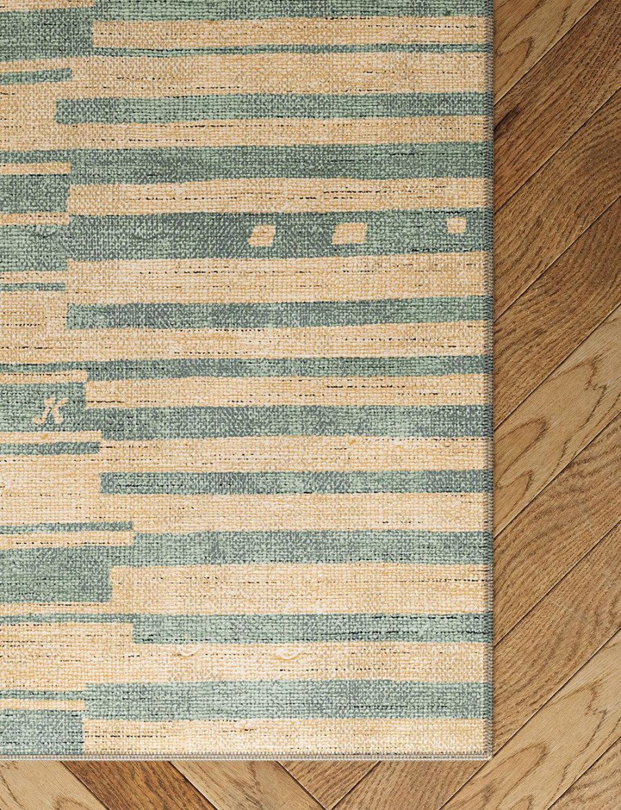 Xelara Natural Teal Rug – 2.5×7 Rugs – Premium Linen | 2.5×7 Rugs 2.5x7 Rugs 2.5x7 Rugs