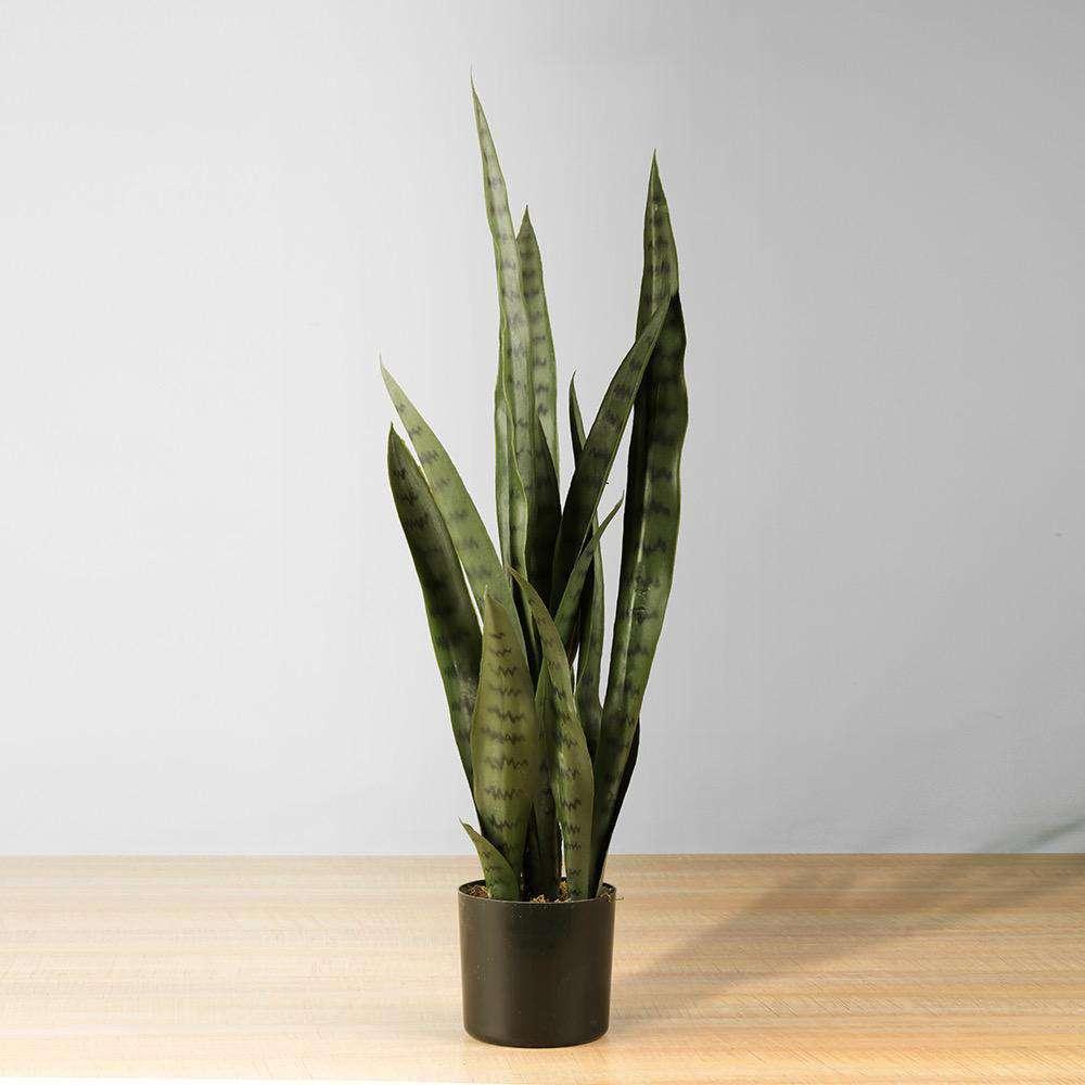 Zoro Artificial Snake Sansevieria Dark Green Potted Plant 30” | Artificial Plants & Trees Artificial Plants Artificial Plants & Trees