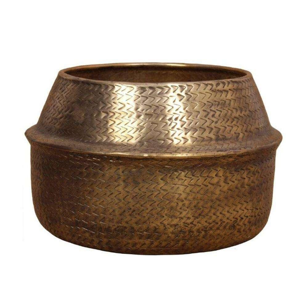 Aleta – Rattan Brass Finish Planter | Brass Brass Brass